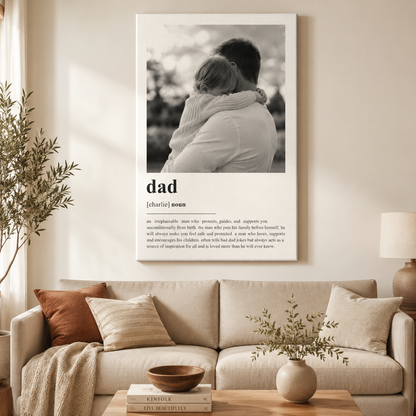 Custom Photo Big Dad Canvas Wall Art - Custom Gift For Dad TOM99