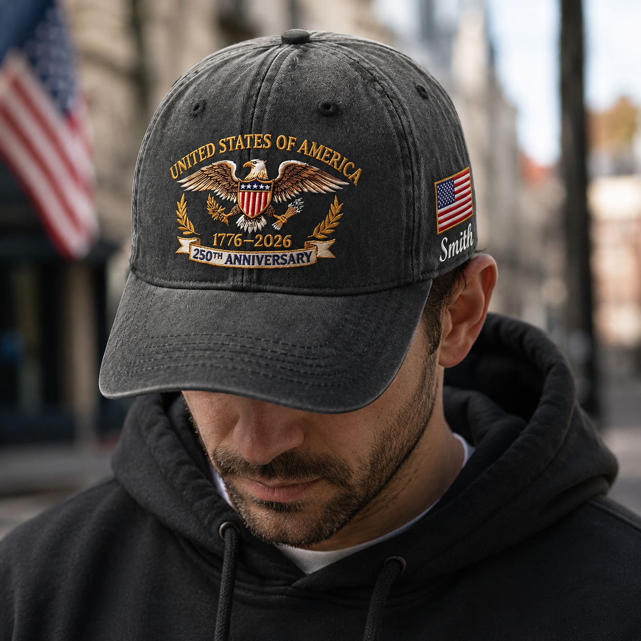 America 250 Years of Liberty Embroidered Distressed Hat Semiquincentennial Celebration THUC99