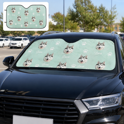 Personalized Dog Windshield Sun Shade, Custom Photo Pet Car Shade For Dog Lover THUC99