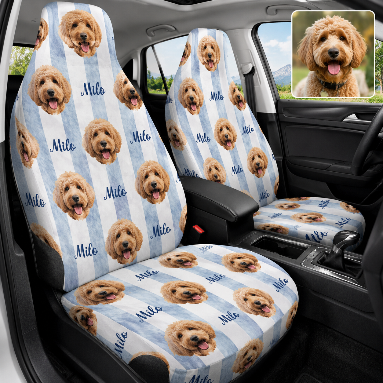 Custom Dog Photo Seat Cover, Personalized Car Seat Protector, Pet Lover Car Decor Gift THUC99