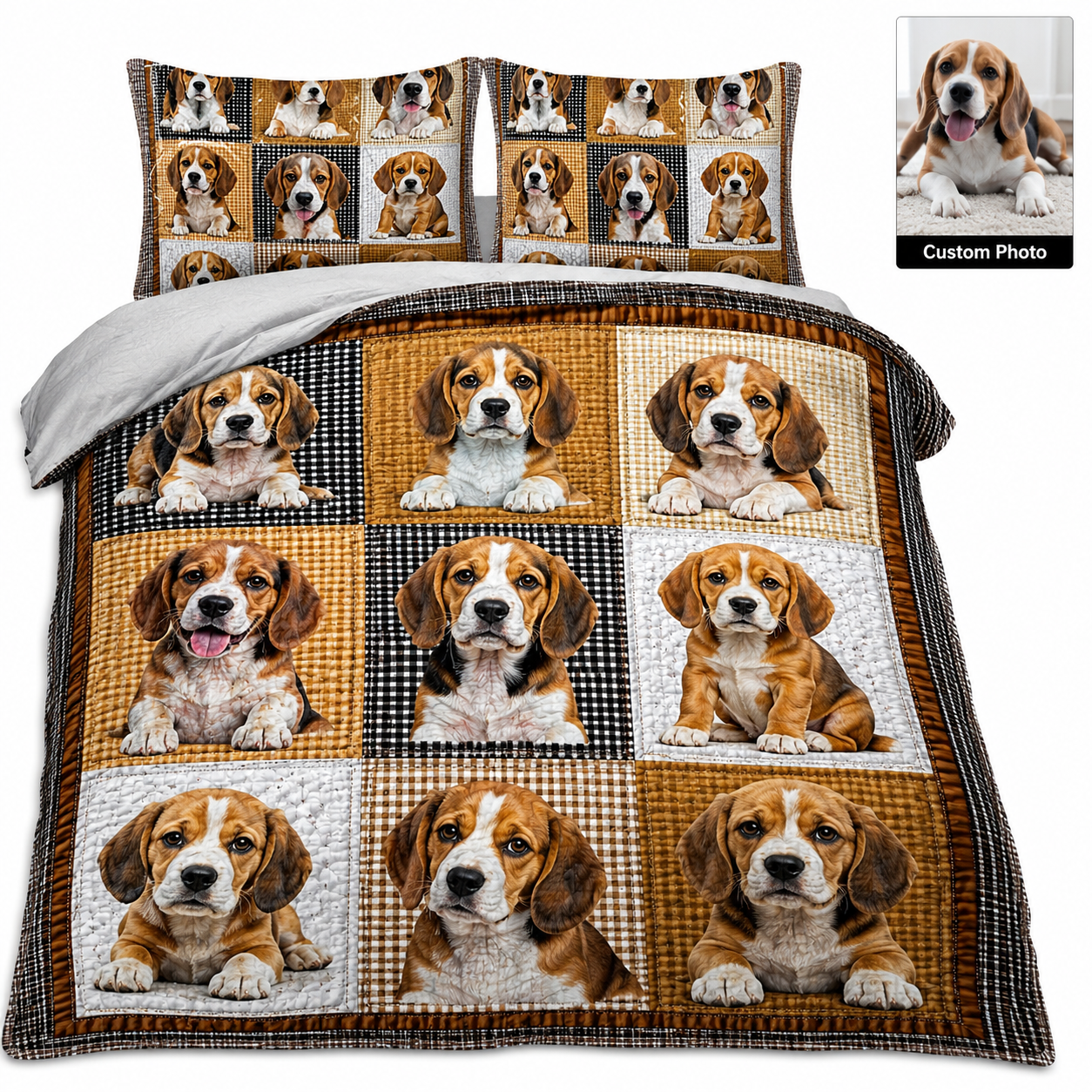 Personalized Dog Bedding Set With Photo, Custom Pet Sheet Set Gift THUC99