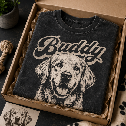 Custom Photo Dog Vintage Wash T-Shirt, Personalized Pet Lover Gift | Dog Lover Shirt THUC99