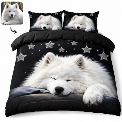 Custom Dog Bed Sheet Set, Personalized Pet Photo Bedding For Dog Dad THUC99