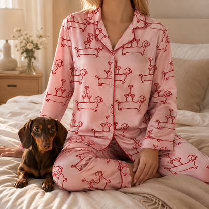 Custom Pet Portrait Satin Pajamas Set Personalized Dog Face Sleepwear Gift THUC99
