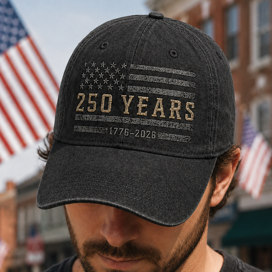 American Heritage 250 Years Embroidered Vintage Baseball Hat Independence Day Gift THUC99