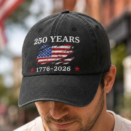 American Pride USA 250 Years Embroidered Distressed Dad Hat Independence Day Cap THUC99