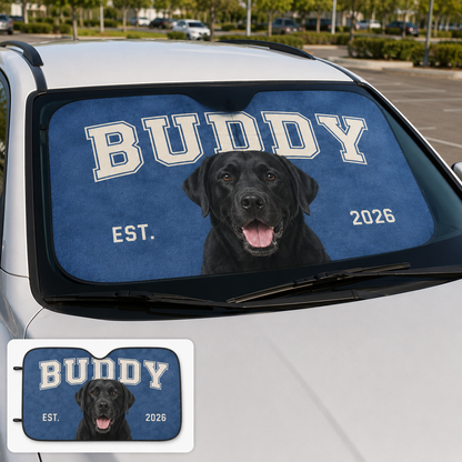 Personalized Dog Mom Car Sunshade, Custom Pet Photo Windshield Shade, Auto Accessories Gift THUC99