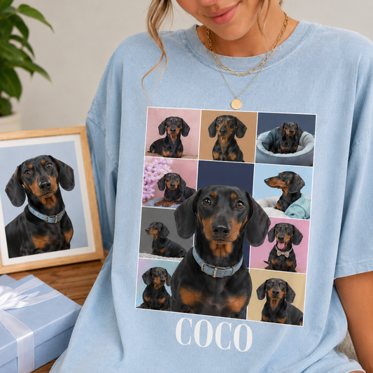 Custom Photo Pet Unisex Wash T-Shirt, Personalized Dog Face Shirt | Pet Memorial Gift THUC99