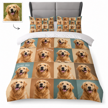 Custom Dog Face Duvet Cover Set, Personalized Pet Lover Gift THUC99