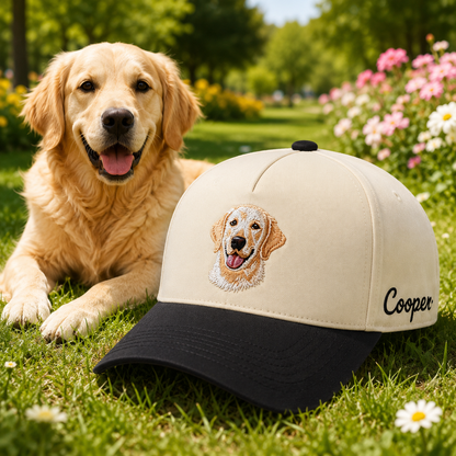 Custom Pet Face Embroidered Hat, Personalized Dog Name Hat, Dog Mom Dad Gift THUC99