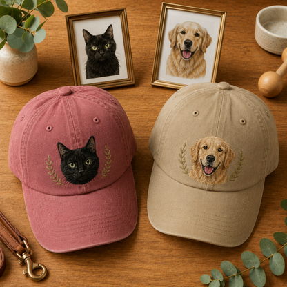 Personalized Dog Embroidered Vintage Hat, Custom Pet Photo Hat, Dog Dad Gift THUC99