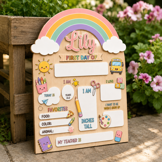 Custom Name First Day Last Day of School Sign, Custom Acrylic School Keepsake THUC99