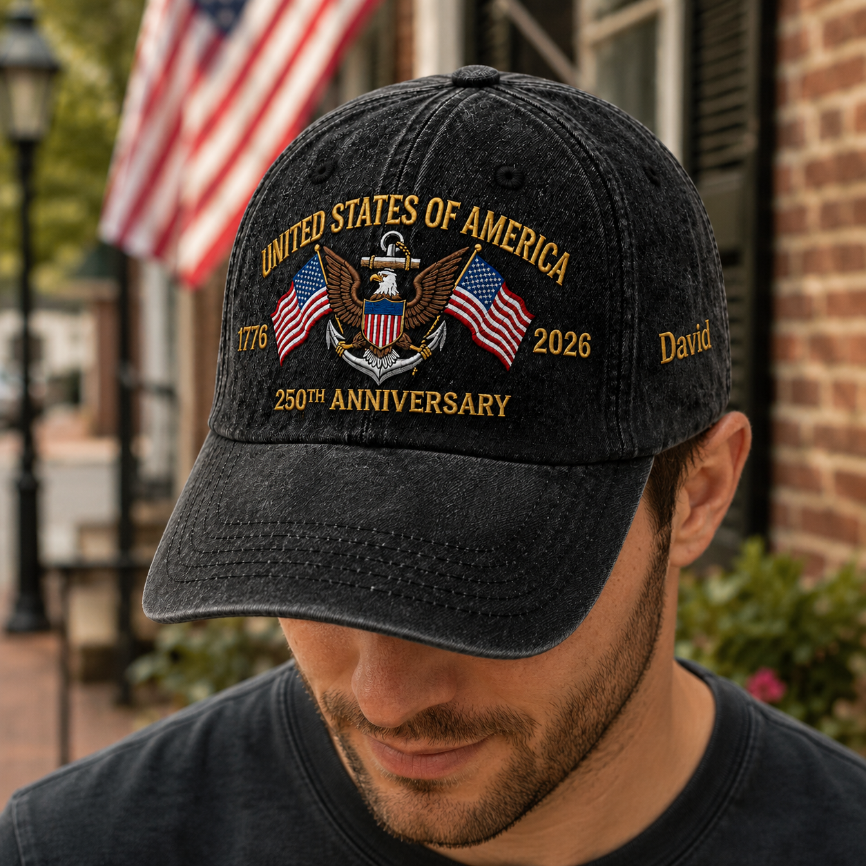 USA 250 Years Strong Embroidered Vintage Dad Hat American Pride Patriotic Gift THUC99
