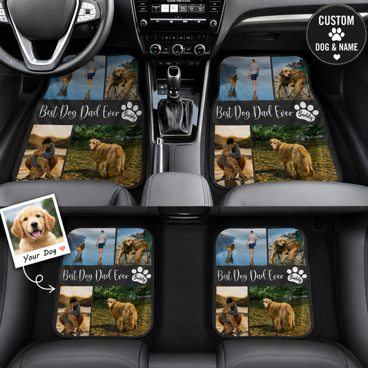 Custom Dog Portrait Auto Floor Mats 4-Piece Set, Personalized Pet Car Interior DecorTHUC99