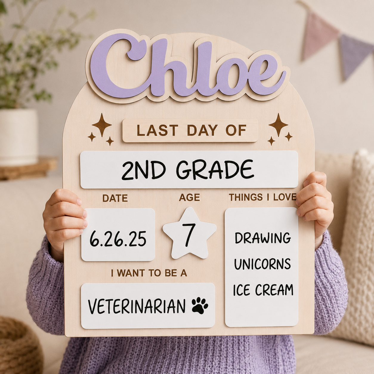 Personalized Preschool Kindergarten Board, Back to School Keepsake Sign THUC99