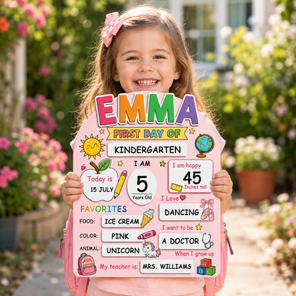 Custom Name First Day Last Day of School Sign, Custom Acrylic School Keepsake THUC99