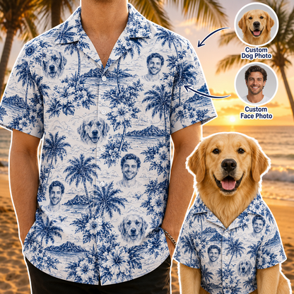 Custom Dog Photo Beach Shirt, Personalized Hawaiian Shirt For Dog Moms And Dads THUC99