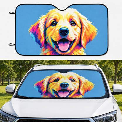 Personalized Dog Car Sun Shade, Custom Pet Photo Windshield Cover, Foldable Auto Sunshade for Dog Lovers THUC99