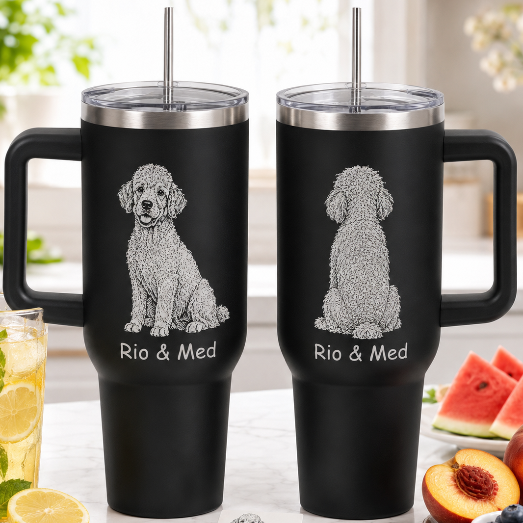 Custom Dog Photo Custom 40oz Tumbler – Personalized Travel Mug Gift for Pet Lovers THUC99