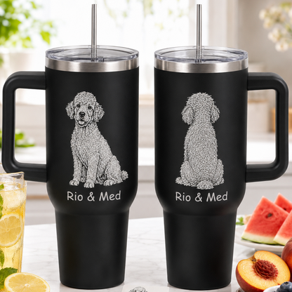 Custom Dog Photo Custom 40oz Tumbler – Personalized Travel Mug Gift for Pet Lovers THUC99
