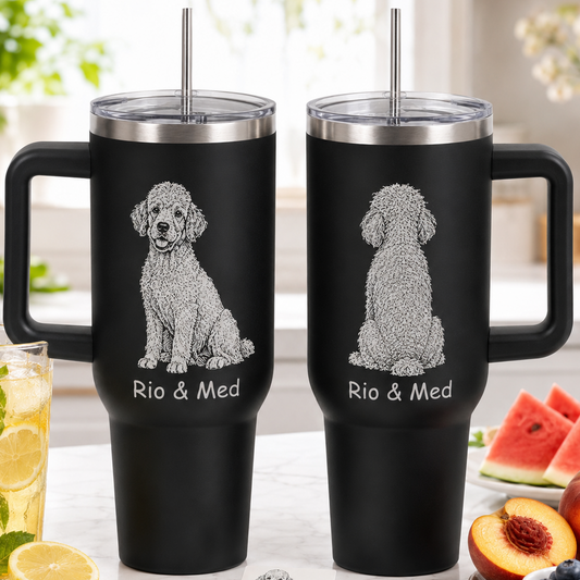 Custom Dog Photo Custom 40oz Tumbler – Personalized Travel Mug Gift for Pet Lovers THUC99