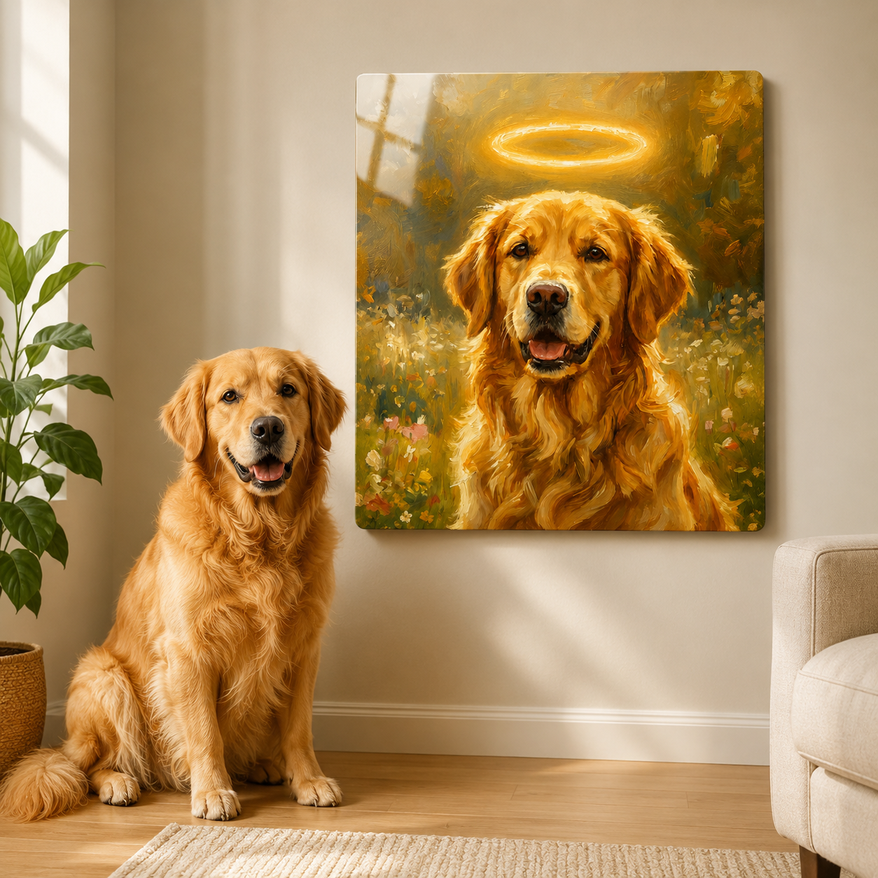 Personalized Pet Metal Wall Art – Custom Dog Portrait Print Gift For Dog Cat Lover THUC99