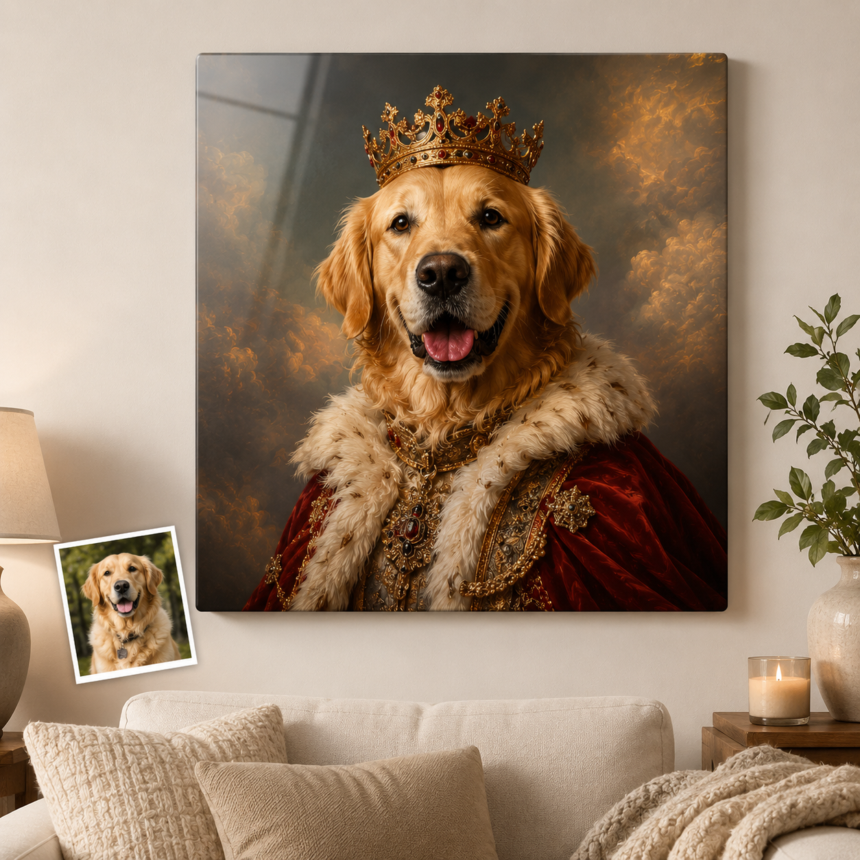 Custom Photo Dog Metal Wall Art Print – Personalized Pet Portrait Dog Gift THUC99