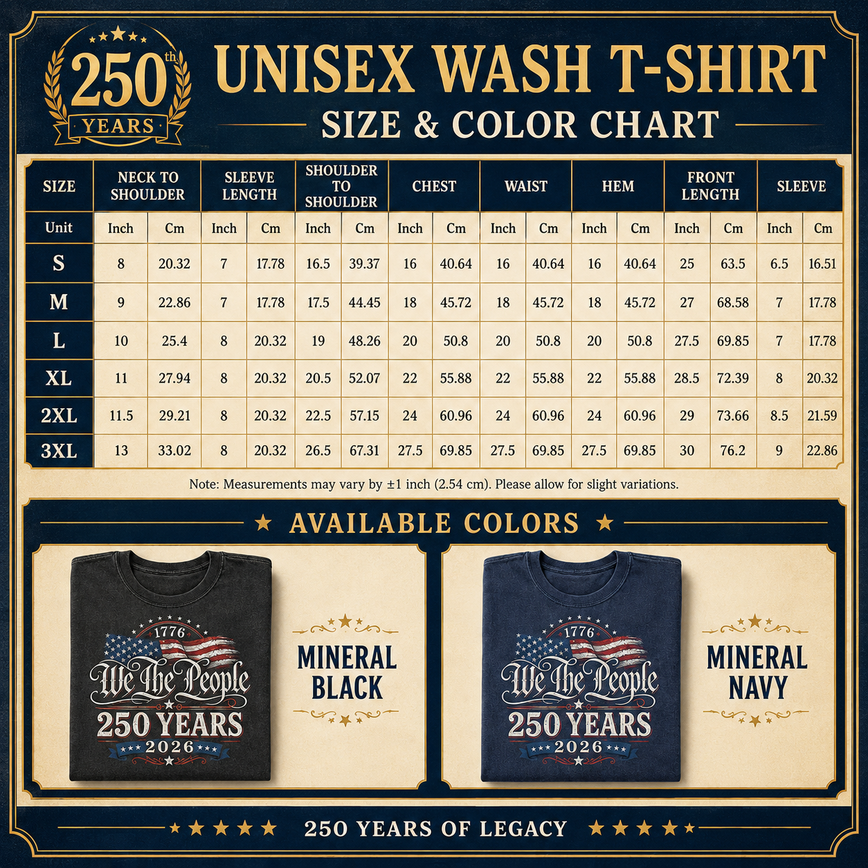 America 250th Anniversary T-Shirt Vintage Patriotic Wash T-shirt THUC99
