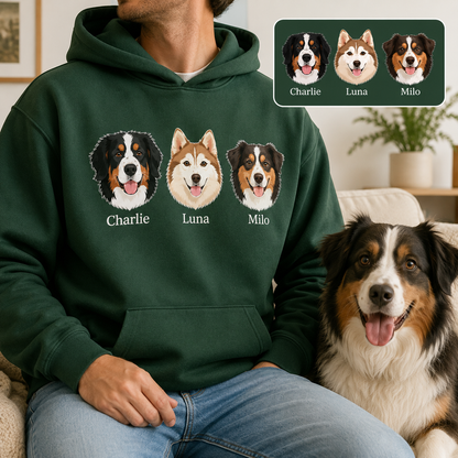 Custom Dog Face Sweatshirt Personalized Puppy Photo Hoodie Funny Gift for Pet Lovers THUC99