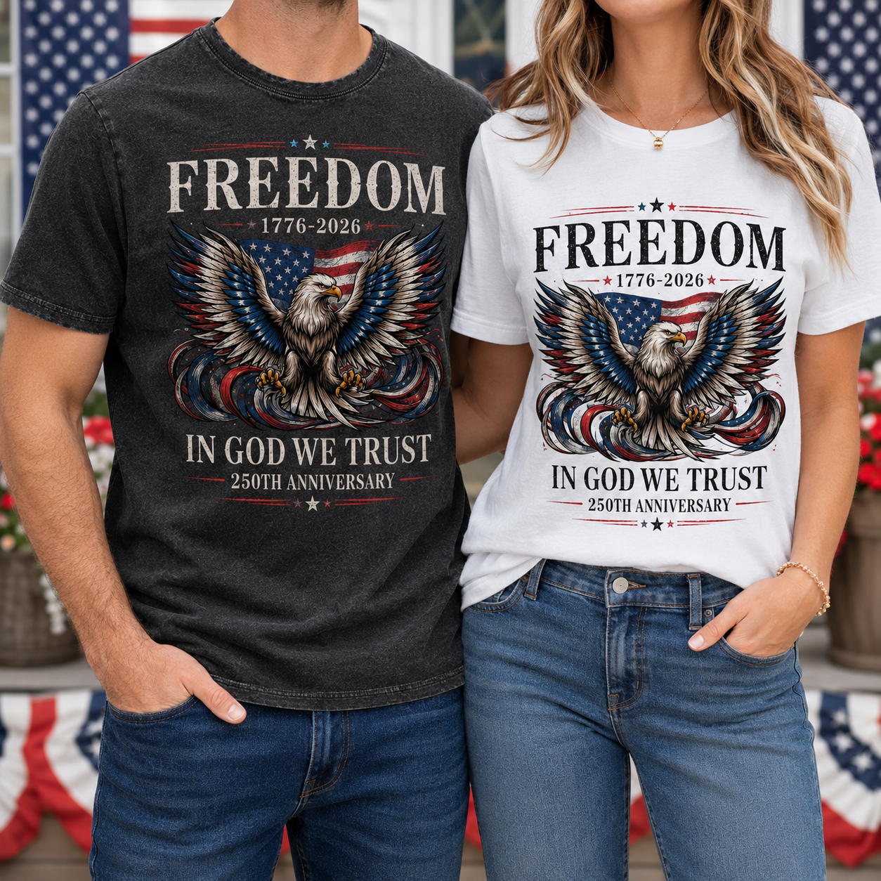 Patriotic Freedom T-Shirt, America 250 Years Since 1776 Tee THUC99