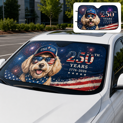 Custom Dog Lover Car Sun Shade, Personalized Pet Windshield Cover, Photo Auto Sunshade Gift THUC99