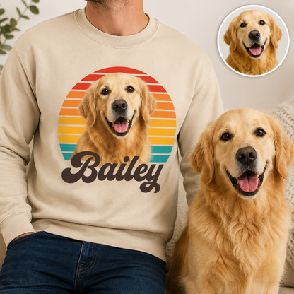 Custom Dog Face Sweatshirt Personalized Puppy Photo Hoodie Funny Gift for Pet Lovers THUC99