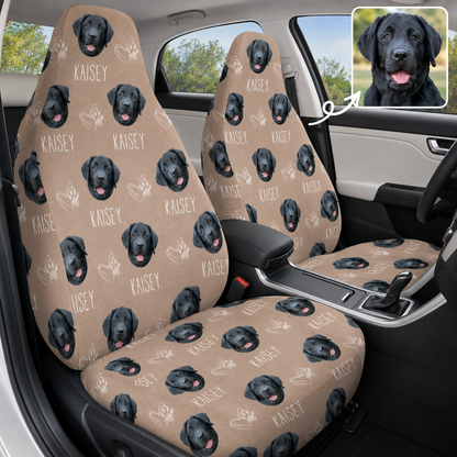 Custom Dog Face Car Seat Cover, Personalized Pet Lover Seat Protector, Cute Car Decor Gift THUC99
