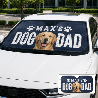 Custom Dog Car Sun Shade, Personalized Pet Photo Dog Mom Gift for Car THUC99