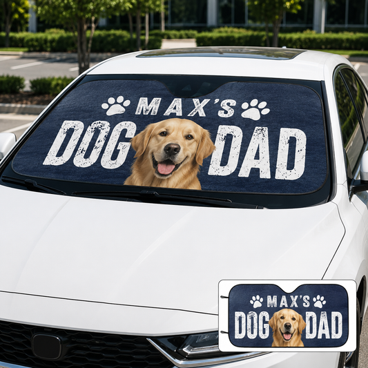 Custom Dog Car Sun Shade, Personalized Pet Photo Dog Mom Gift for Car THUC99