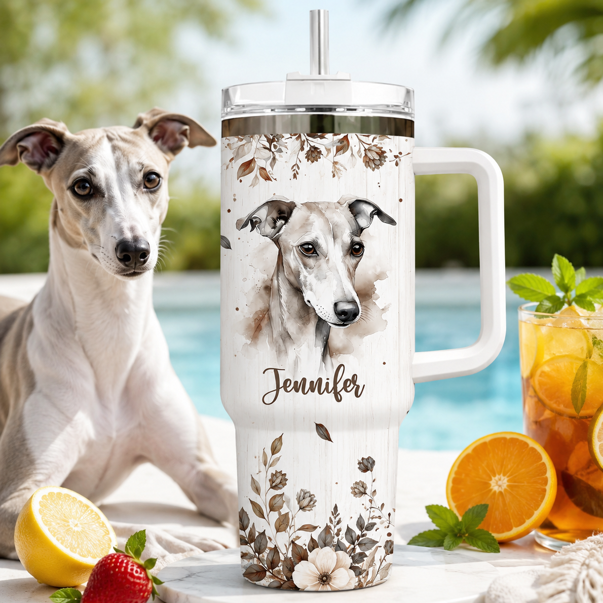 Custom Photo Dog 40oz Tumbler – Personalized Dog Picture Travel Cup for Pet Lovers THUC99