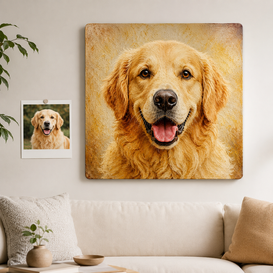 Custom Pet Portrait Metal Print – Personalized Dog Wall Art From Photo Gift For Pet Owner THUC99