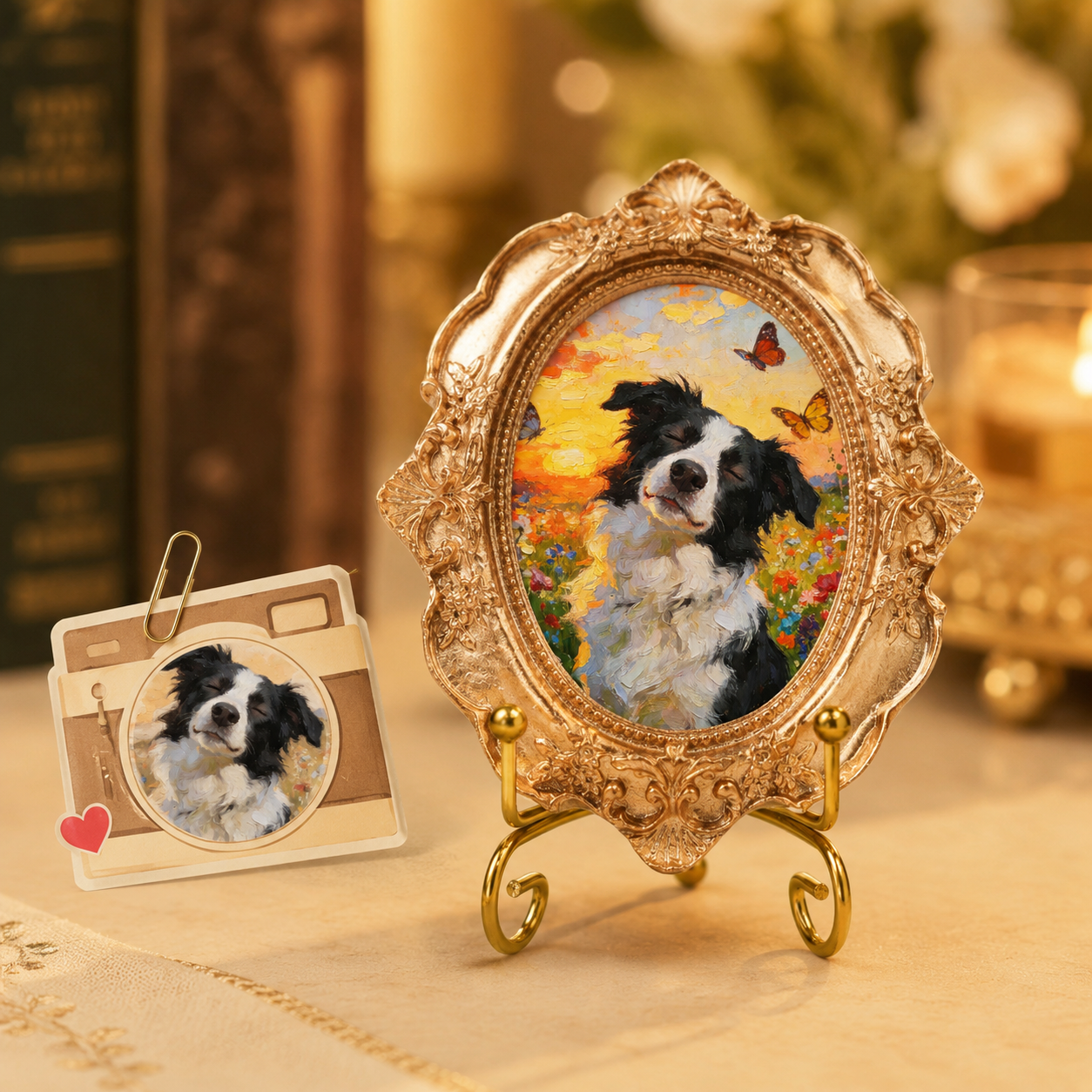 Custom Dog Portrait Magnet, Vintage Photo Frame Refrigerator Magnet, Pet Memorial Gift THUC99