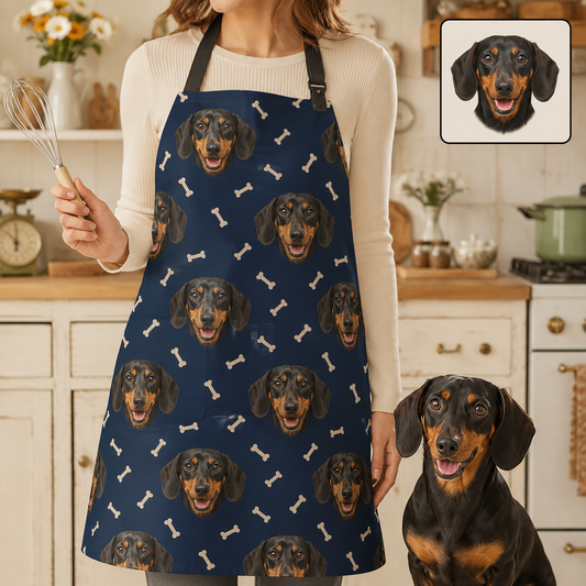 Custom Pet Photo Apron Personalized Dog Kitchen Apron, Unique Gift for Dog Lovers, Bakers and Home Cooks THUC99
