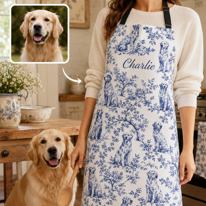 Personalized Dog Apron Custom Pet Photo Kitchen Apron, Dog Mom Gift for Cooking, Baking, BBQ and Crafting THUC99
