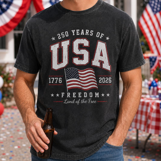250 Years of America T-Shirt, USA Semiquincentennial Gift Tee THUC99