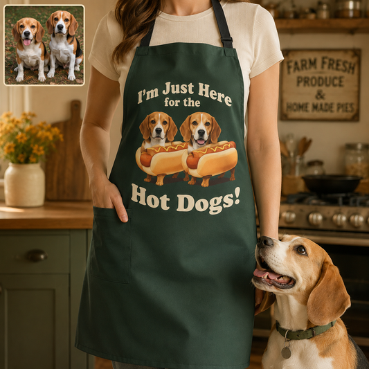 Personalized Dog Kitchen Apron Custom Pet Photo Apron, Dog Lover Gift for Cooking, Grilling and Crafting THUC99