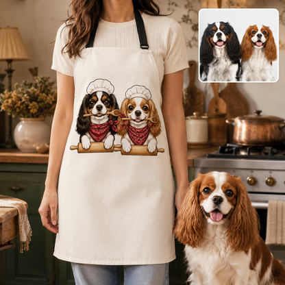 Personalized Pet Apron with Dog Face Photo, Custom Kitchen Apron for Dog Mom, Dog Dad and Pet Lovers THUC99