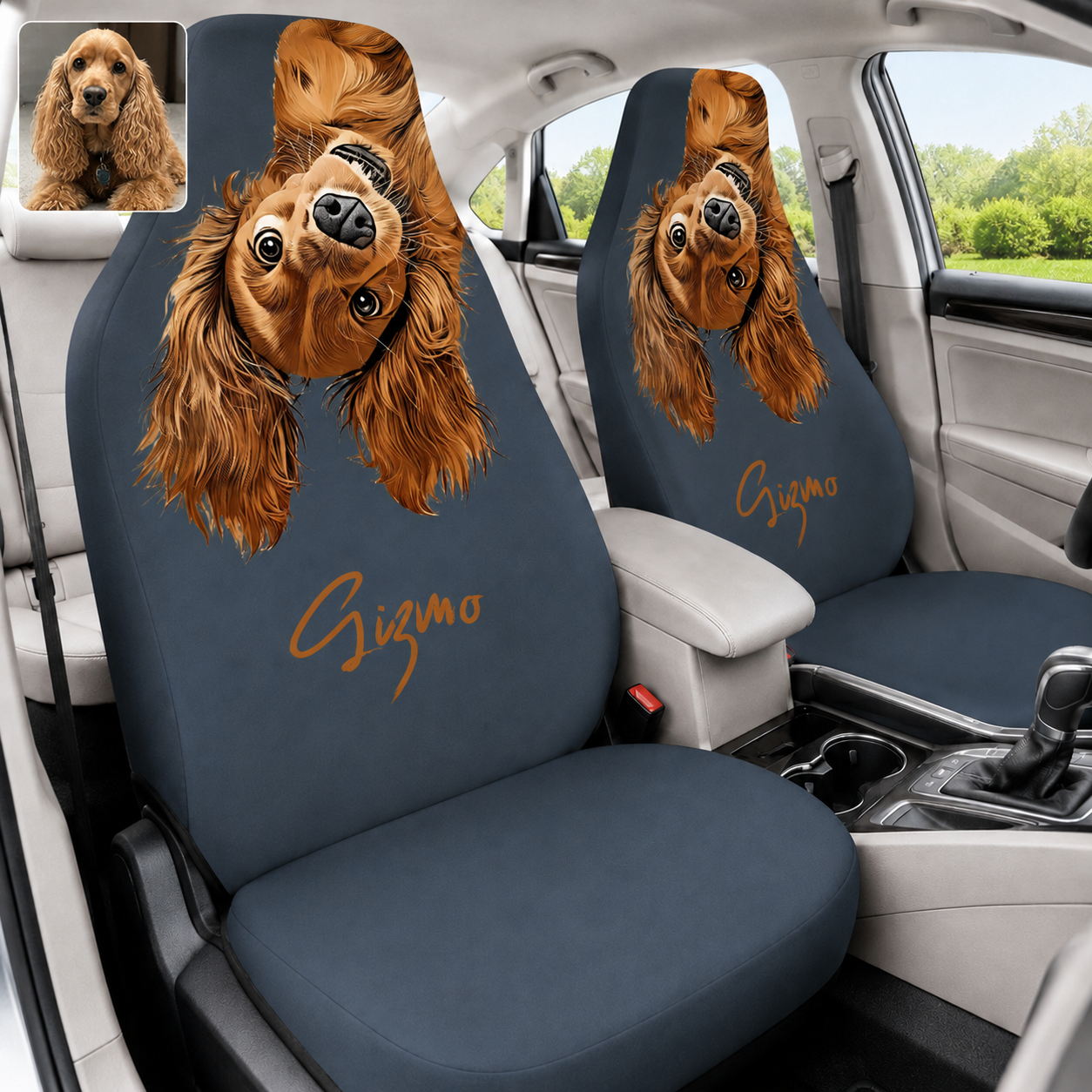 Custom Pet Picture Car Seat Cover, Personalized Dog Lover Seat Protector, All Over Print Gift THUC99