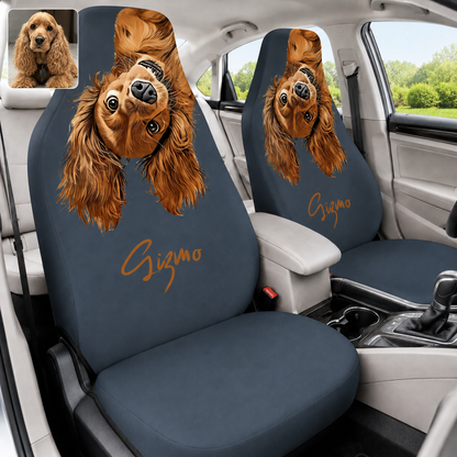 Custom Pet Picture Car Seat Cover, Personalized Dog Lover Seat Protector, All Over Print Gift THUC99