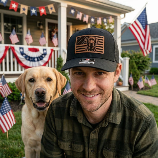 Custom Photo Dog America Trucker Hat – Personalized Dog Patriotic Hat | 4th of July Dog Lover Gift THUC99