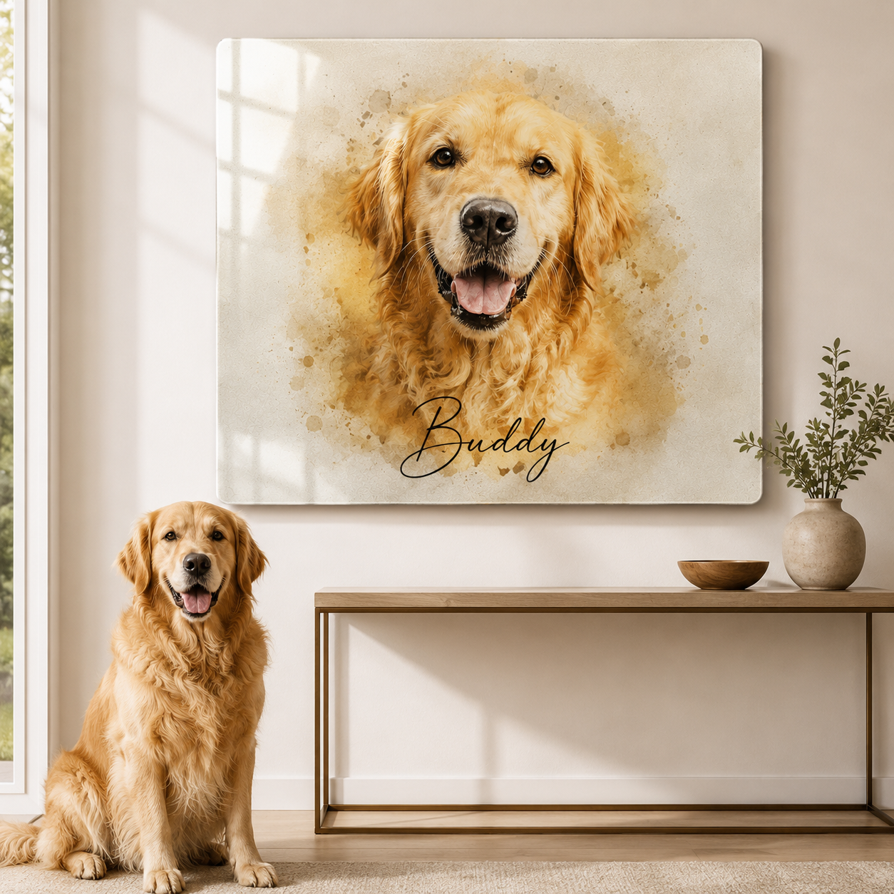 Custom Photo Pet Metal Print – Personalized Dog Portrait Wall Art Gift For Pet Lover THUC99