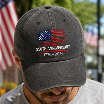 USA Semiquincentennial 1776–2026 Embroidered Vintage Hat Patriotic Celebration Cap THUC99