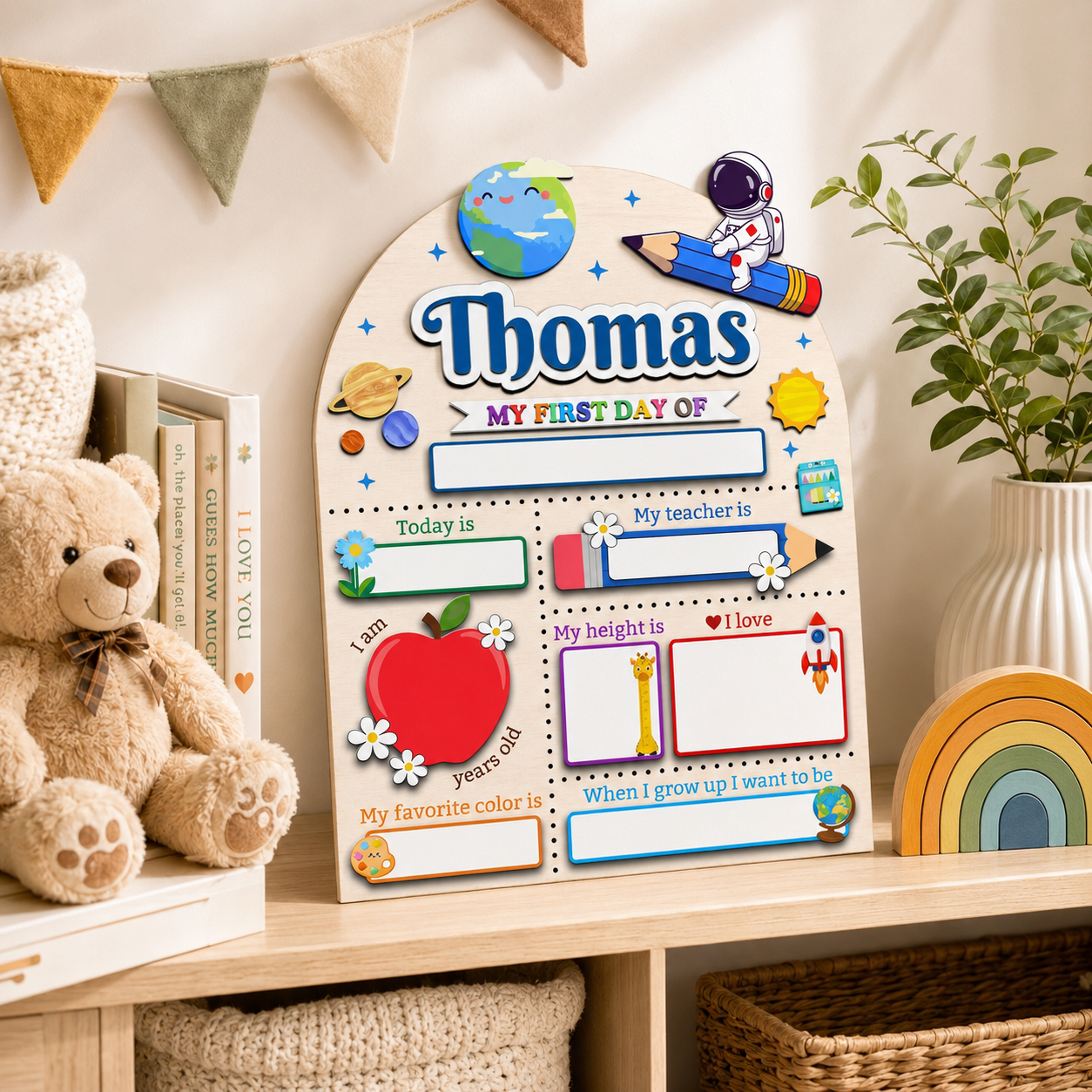 Custom Name First Day Last Day of School Sign, Custom Acrylic School Keepsake THUC99