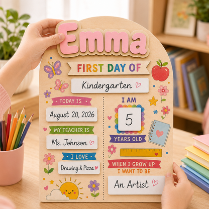 Custom Name Last Day of School Sign, Personalized School Milestone Board THUC99
